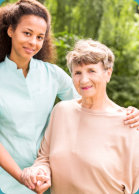 caregiver and elderly patient